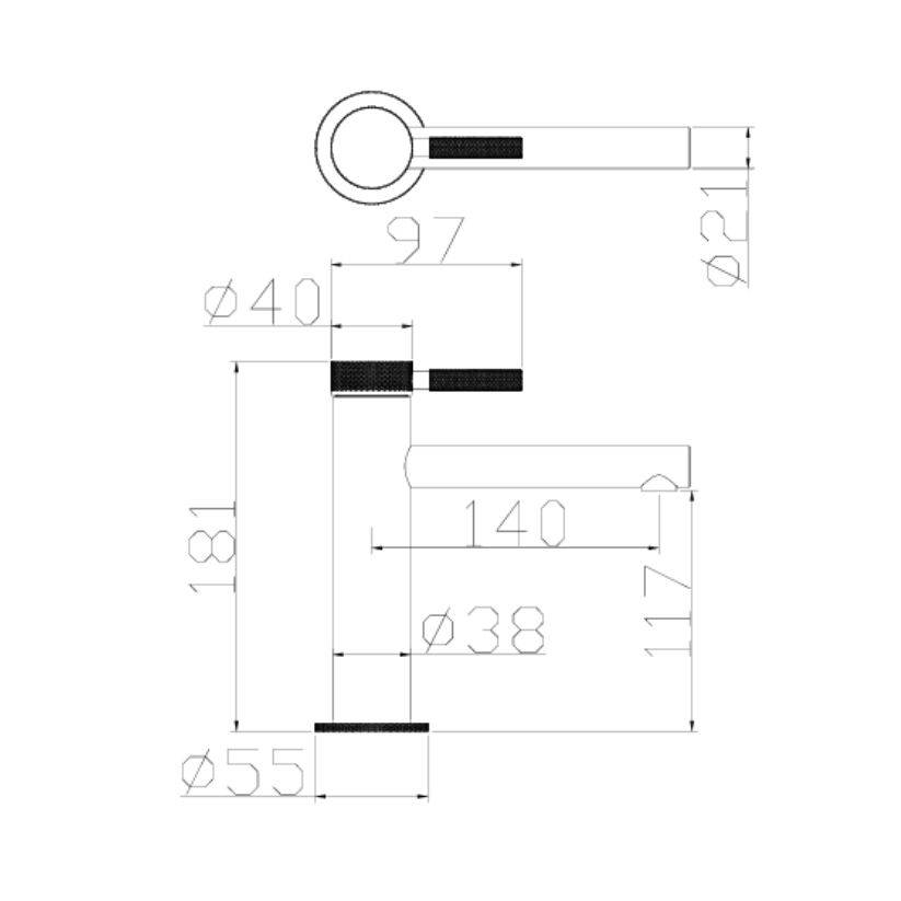 Opbouw wastafelkraan Taylor - Brushed gold