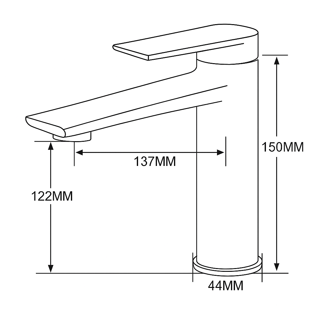 Opbouw wastafelkraan Diego – Matte black - 15 × 13,7 × 4,4 cm