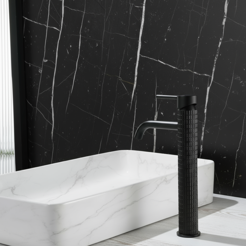 Hoge wastafelkraan Angelica - Matte black - 30,5 × 5,5 × 19 cm