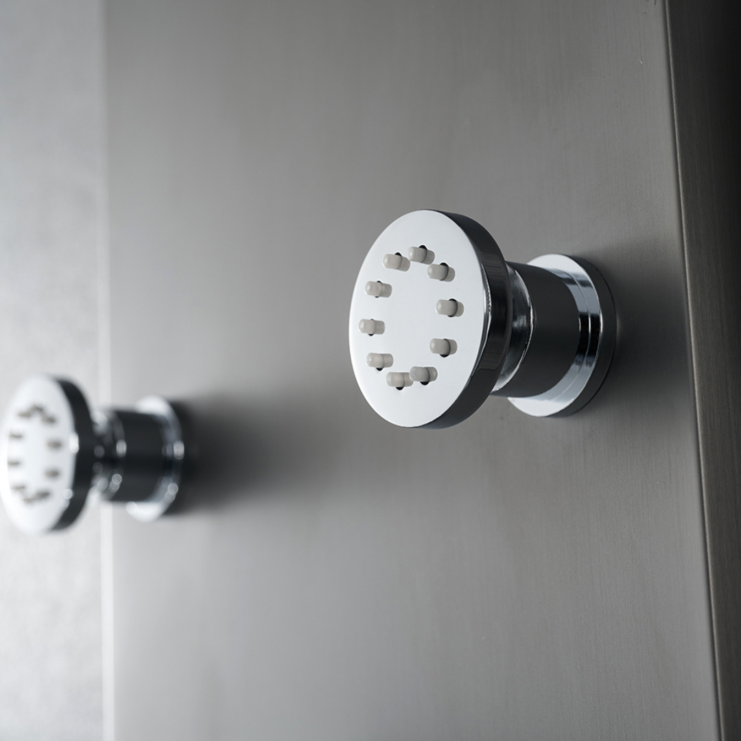 Douchepaneel Manuel – Waterval – Massagejets – Gunmetal grey, chrome - 150 × 20 × 60 cm