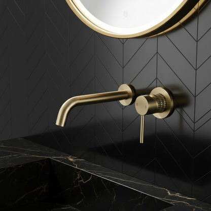 Inbouw wastafelkraan Angelica - Brushed gold - 23 × 20.5 × 10 cm