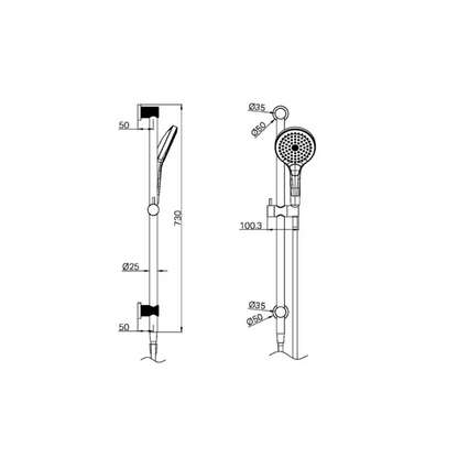 Thermostatiche inbouw regendoucheset Valencia - Air shower - Brushed gold