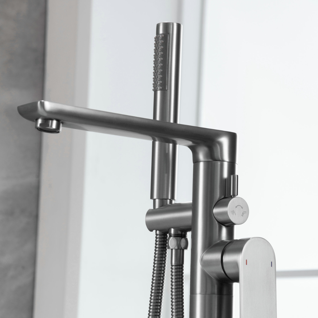 Vrijstaande badkraan Emilia - Gunmetal grey - 88 × 22 × 16 cm