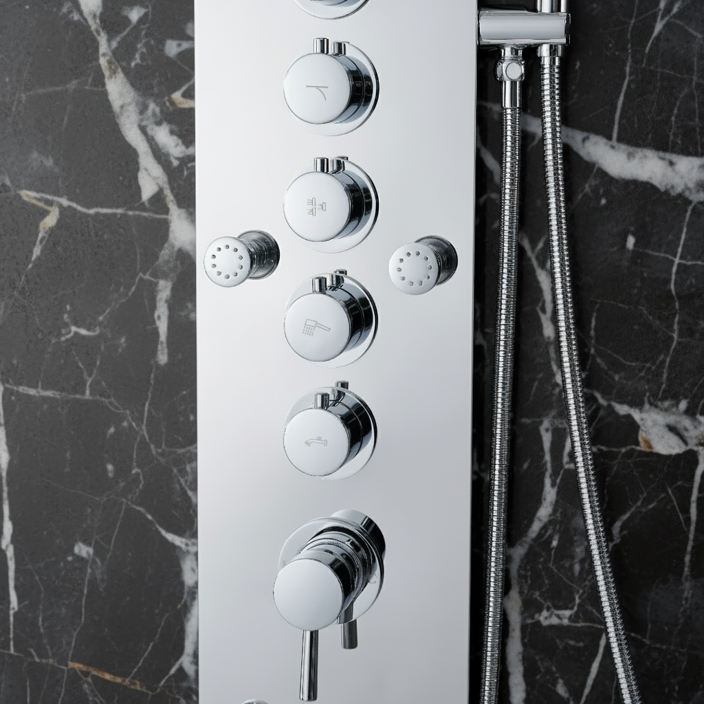 Douchepaneel Nana – Waterval – Massagejets – Chrome - 150 × 20 × 60 cm