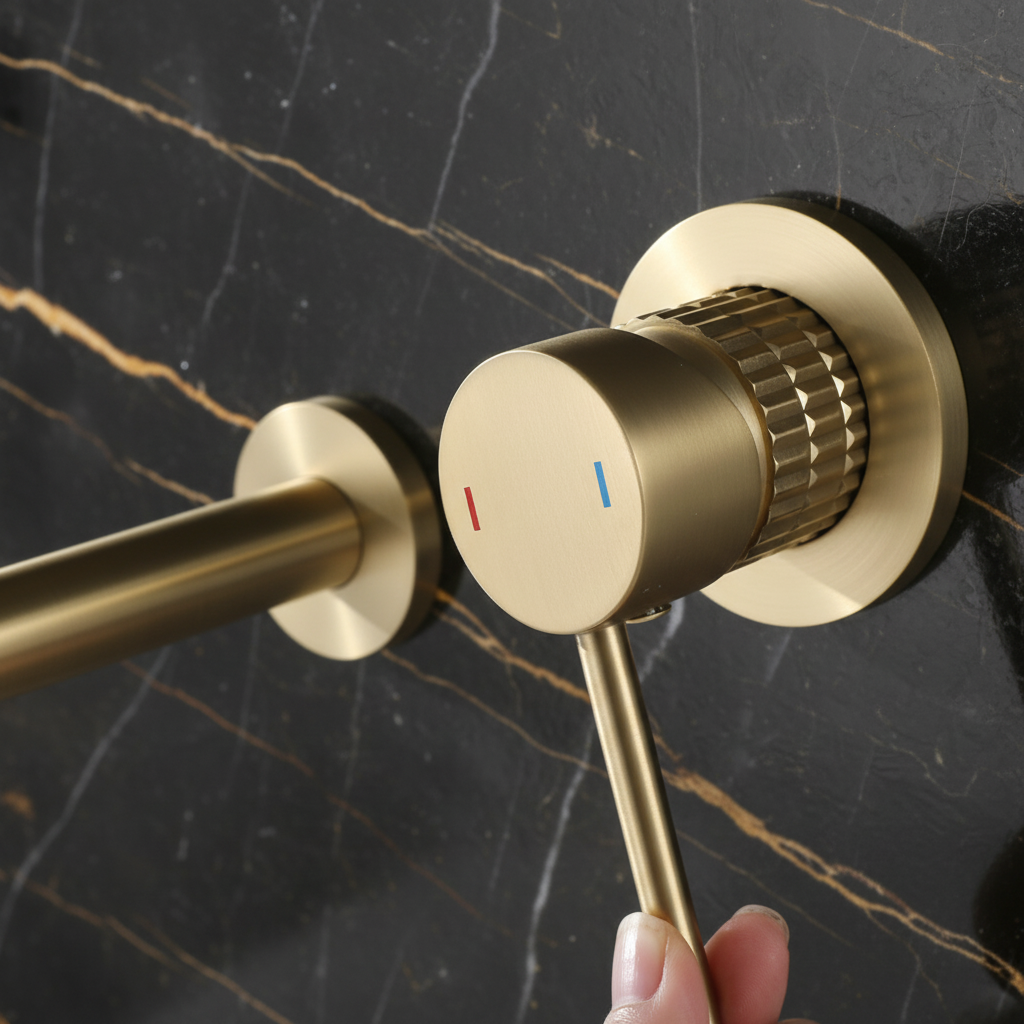 Inbouw wastafelkraan Angelica - Brushed gold - 23 × 20.5 × 10 cm