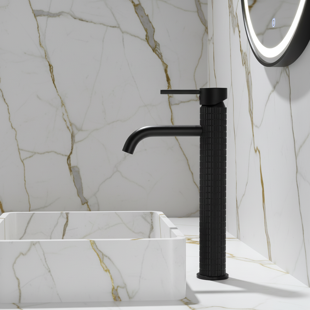 Hoge wastafelkraan Angelica - Matte black - 30,5 × 5,5 × 19 cm