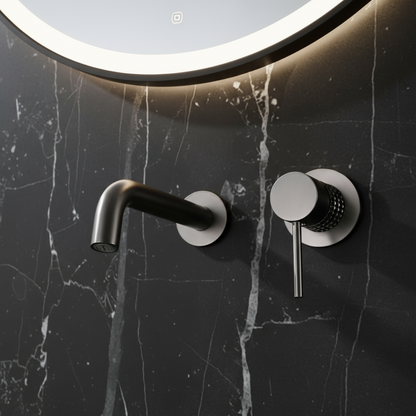 Inbouw wastafelkraan Angelica - Gunmetal grey - 23 × 20.5 × 10 cm