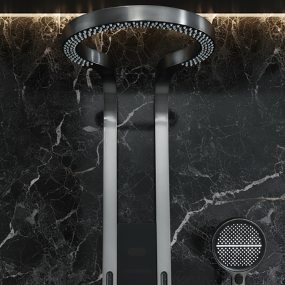 Thermostatisch Douchepaneel Marcelo – Digitale Display - Gunmetal Grey - 182 × 40 × 52 cm