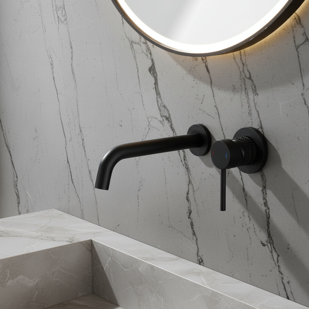 Inbouw wastafelkraan Angelica - Matte black - 23 × 20.5 × 10 cm