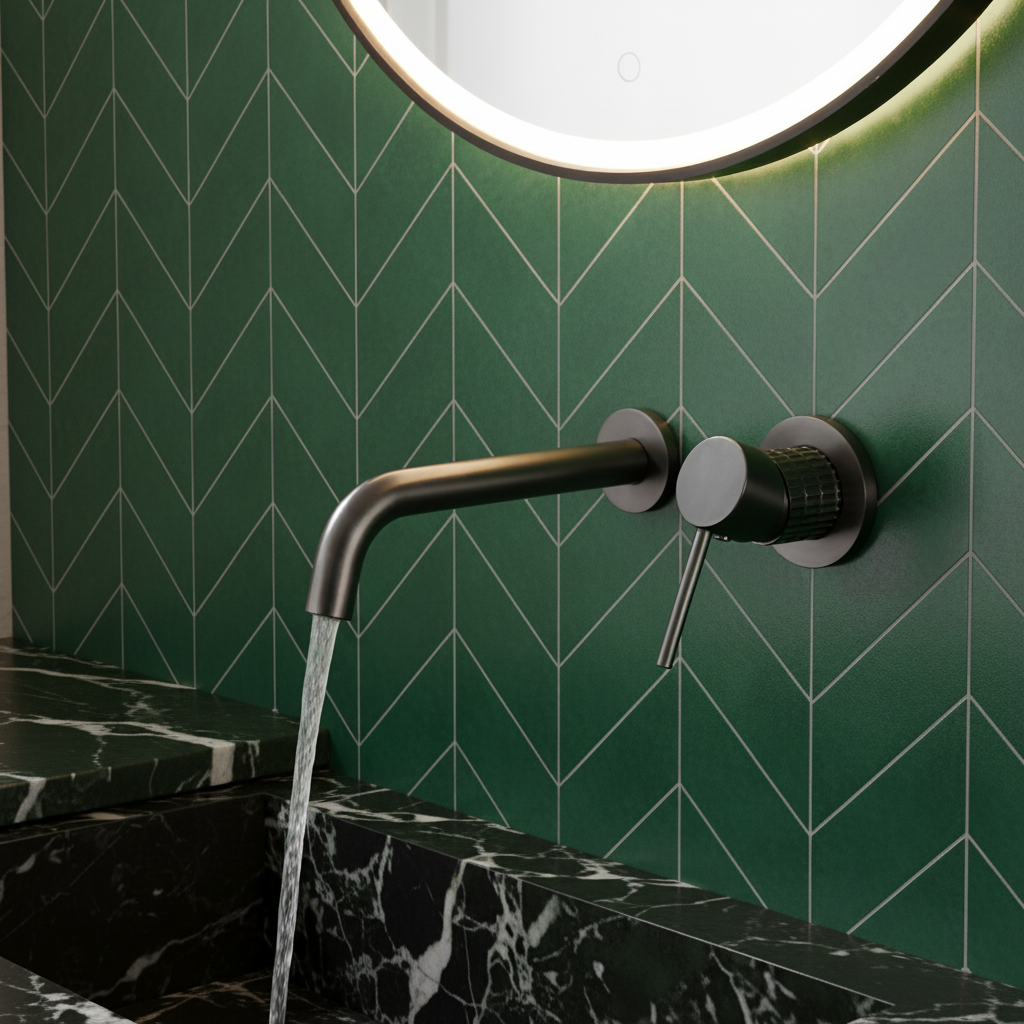 Inbouw wastafelkraan Angelica - Gunmetal grey - 23 × 20.5 × 10 cm