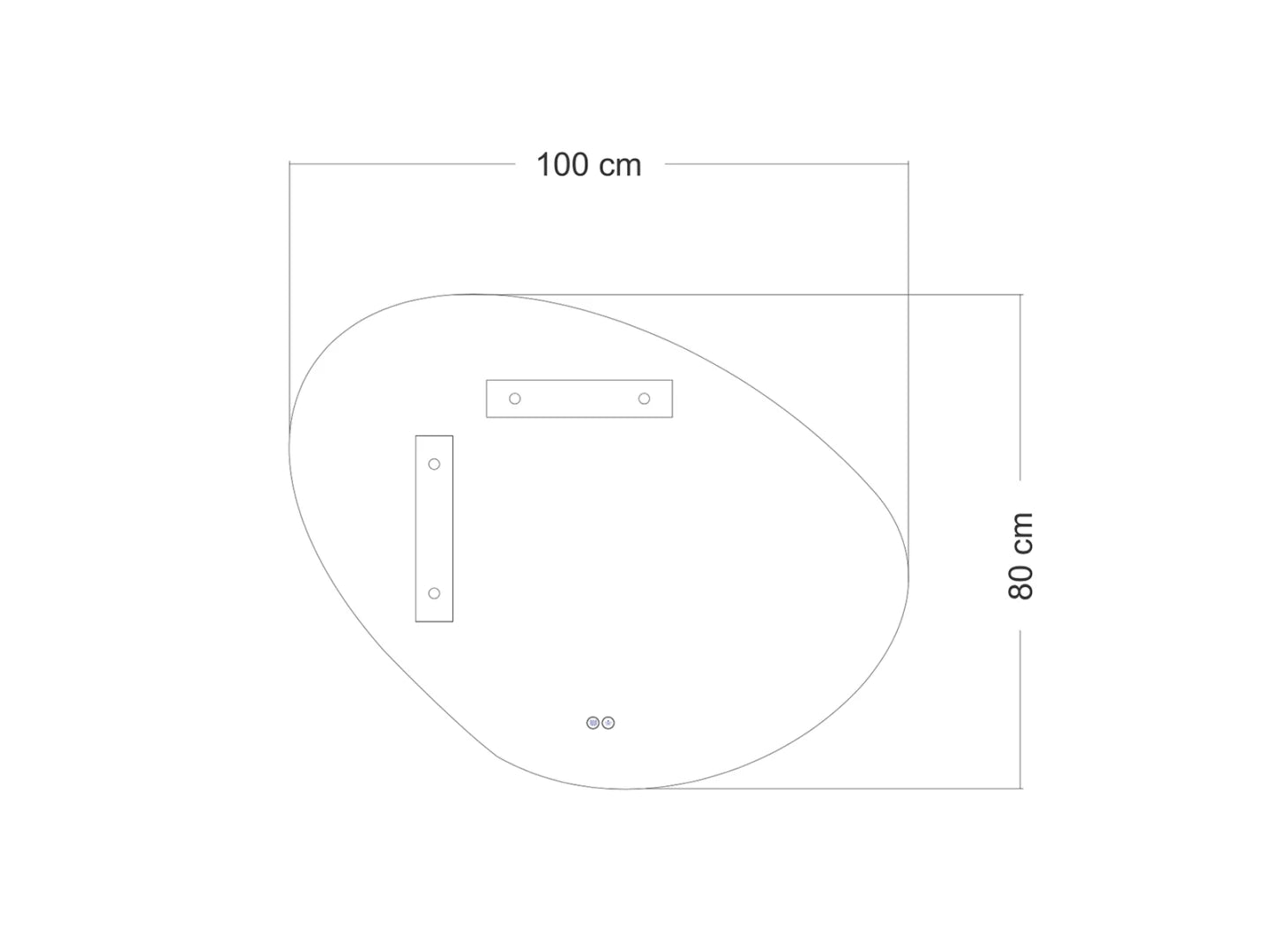 LED Badkamerspiegel - Horizontaal of verticaal - Alessia 100x80cm