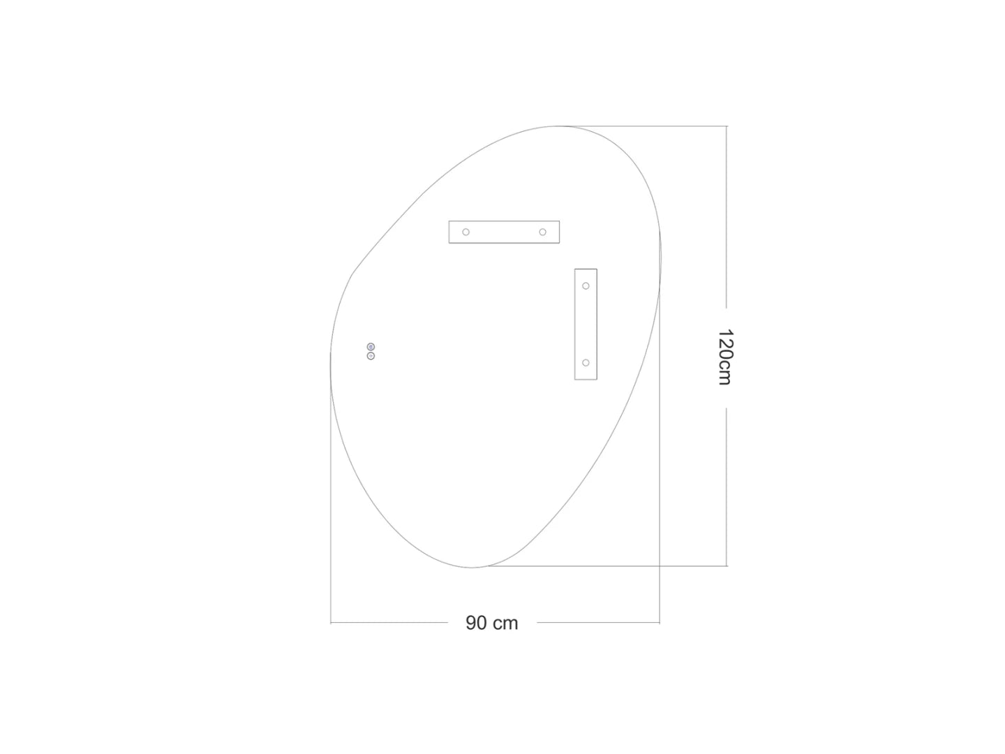 LED Badkamerspiegel - Horizontaal of verticaal - Alessia 120x90cm