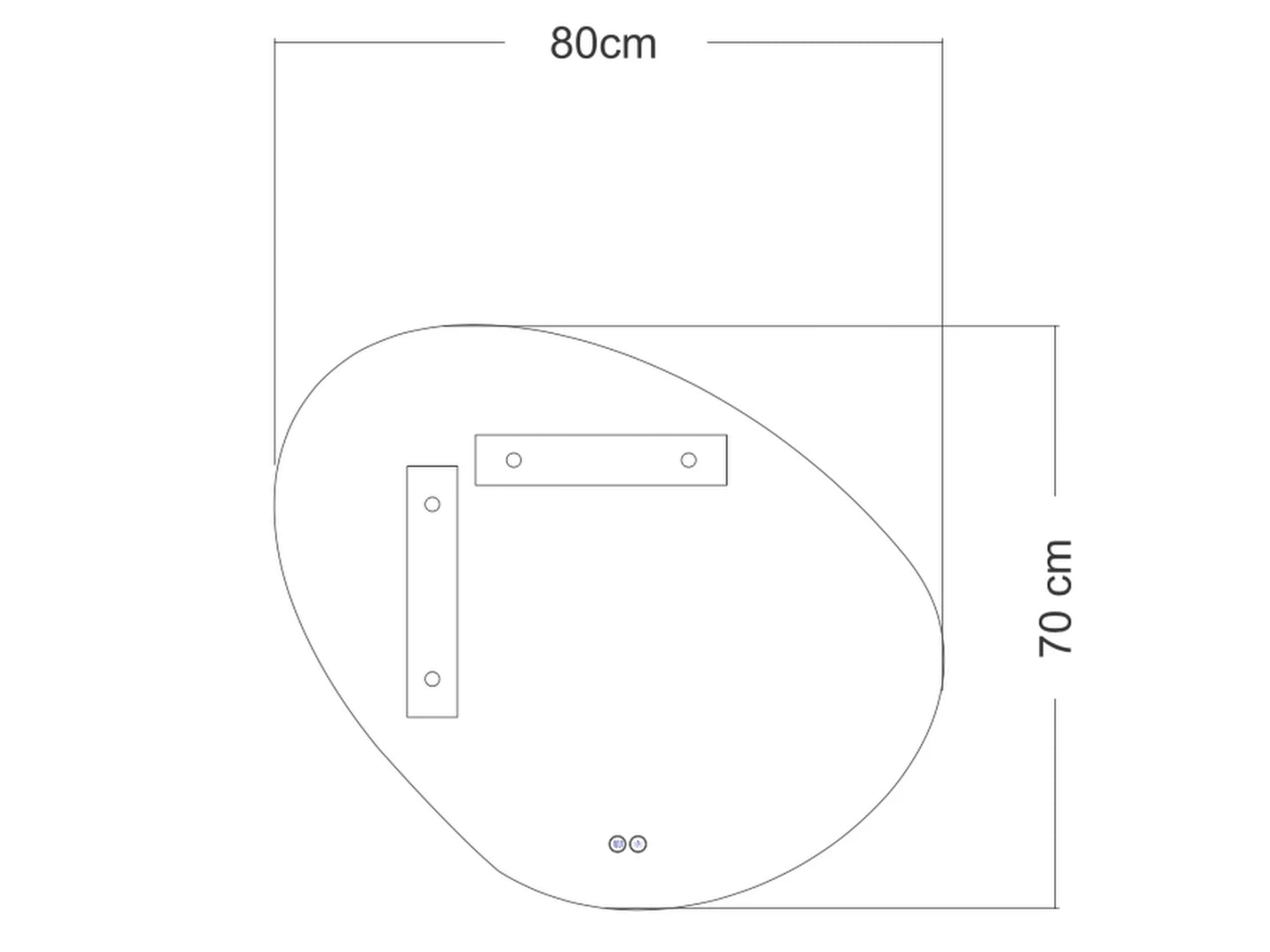 LED Badkamerspiegel - Horizontaal of verticaal - Alessia 80x70cm