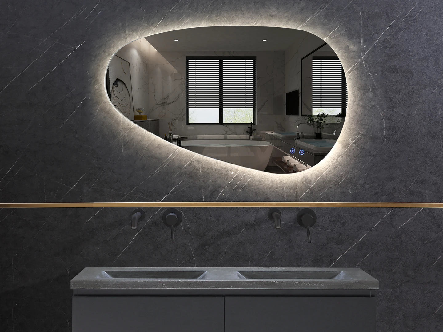 LED Badkamerspiegel - Horizontaal of verticaal - Darla 90x60cm