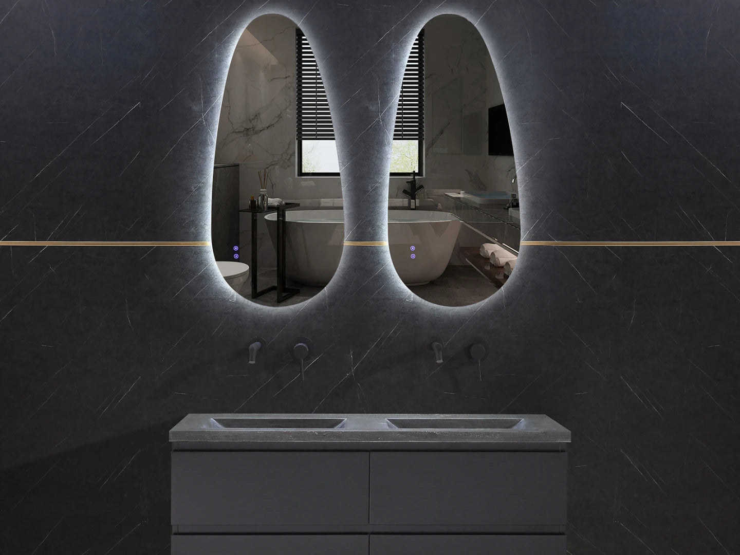 LED Badkamerspiegel - Horizontaal of verticaal - Darla 140x65cm