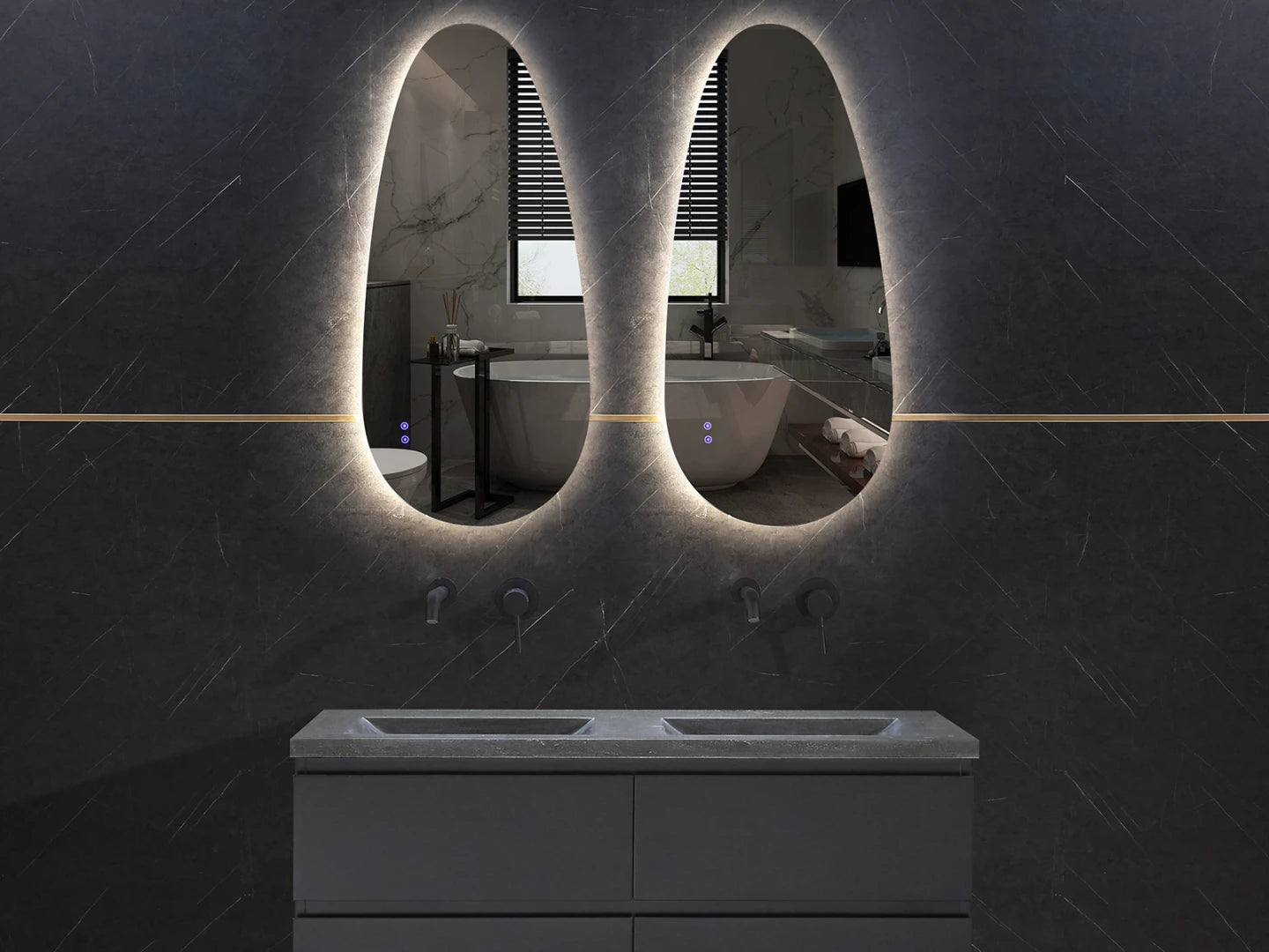 LED Badkamerspiegel - Horizontaal of verticaal - Darla 90x60cm