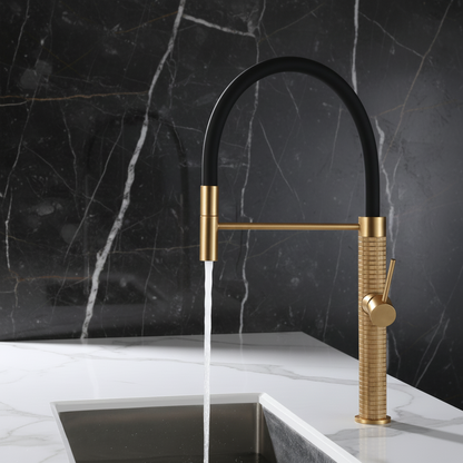 Semi-professionele Keukenkraan Angelica – Uittrekbare Uitloop – Brushed gold - 52.9 × 24.9 × 5.5 cm