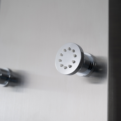 Douchepaneel Manuel – Waterval – Massagejets – Brushed nickel - 150 × 20 × 60 cm