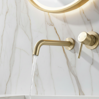 Inbouw wastafelkraan Angelica - Brushed gold - 23 × 20.5 × 10 cm