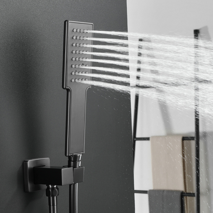 Thermostatische Inbouw Regendoucheset Isabella - Waterval - Gunmetal grey