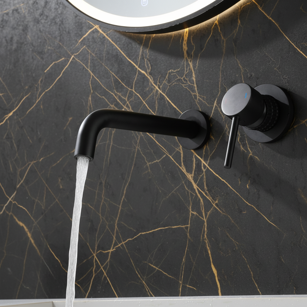 Inbouw wastafelkraan Angelica - Matte black - 23 × 20.5 × 10 cm