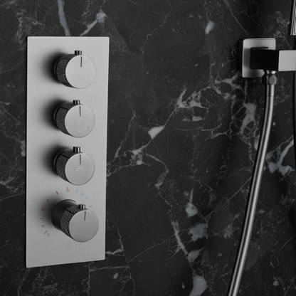 Thermostatische Inbouw Regendoucheset Isabella - Waterval - Gunmetal grey