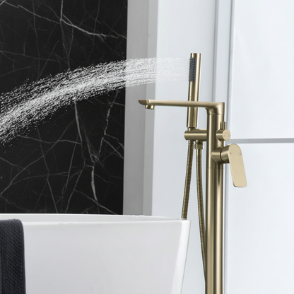 Vrijstaande badkraan Emilia - Brushed gold - 88 × 22 × 16 cm