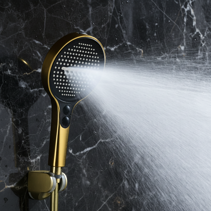 Douchepaneel Elena - LED - Digitaal display - Brushed gold - 145 × 18 × 65 cm