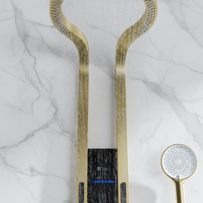 Thermostatisch Douchepaneel Marcelo – Digitale Display - Brushed gold - 182 × 40 × 52 cm