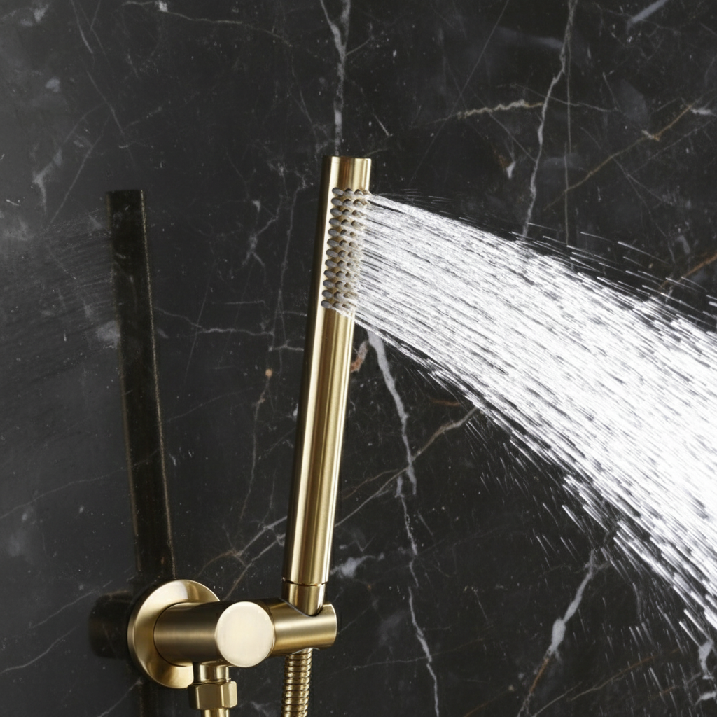 Inbouw Regendoucheset Vincent – Staafhanddouche – Brushed Gold