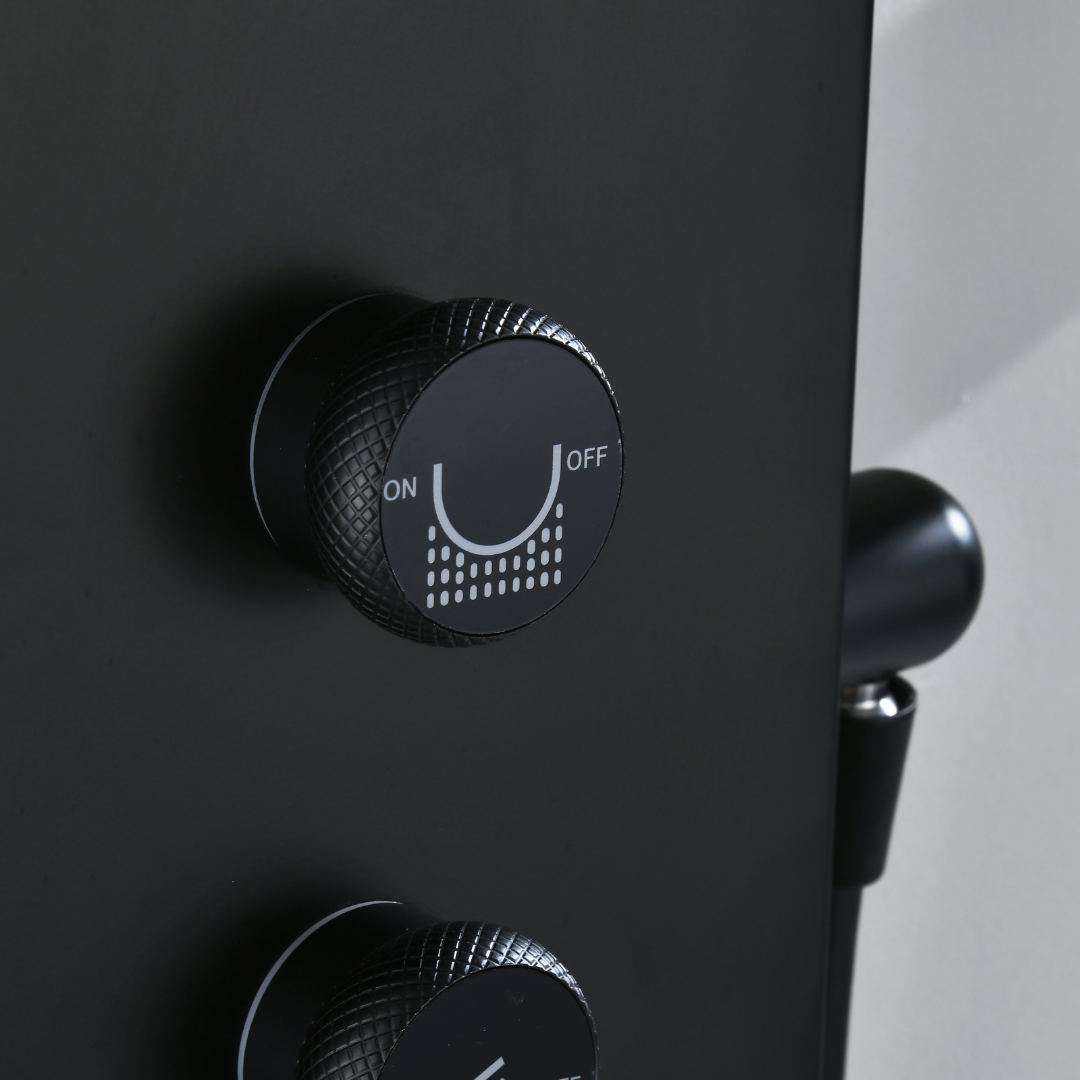 Douchepaneel Elena - LED - Digitaal display - Matte black - 145 × 18 × 65 cm