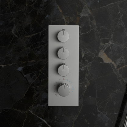 Thermostatische Inbouw Regendoucheset Isabella - Waterval - Gunmetal grey