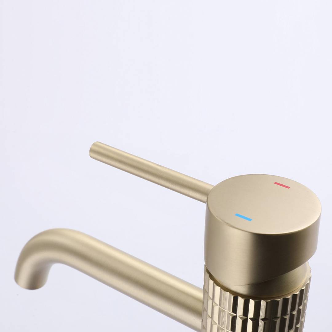 Opbouw wastafelkraan Angelica - Brushed gold - 15.9 × 12.2 × 5.5 cm