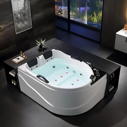 Hoekbad Massagebad – Oliver – Glans Wit – 176x123x82 cm