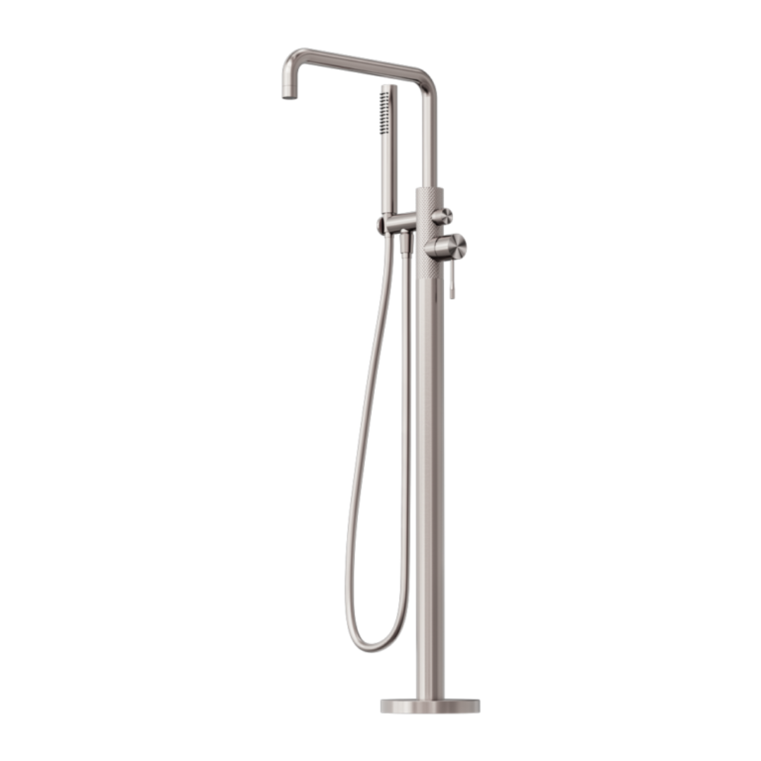 Vrijstaande badmengkraan Valencia - Staafhanddouche - Brushed nickel