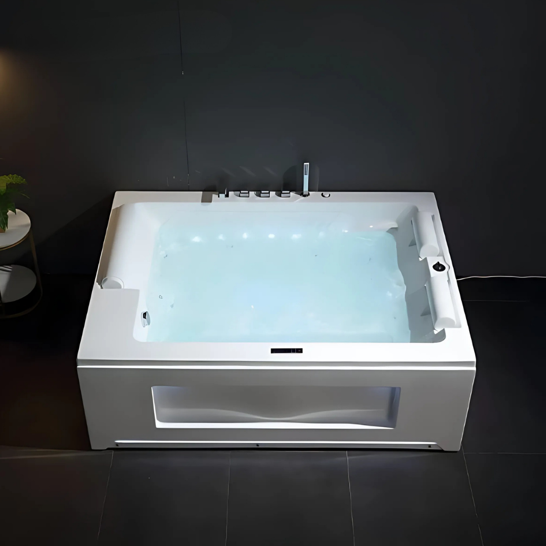 Opbouw Massagebad – Valencia – Glans Wit – 190x142x65 cm