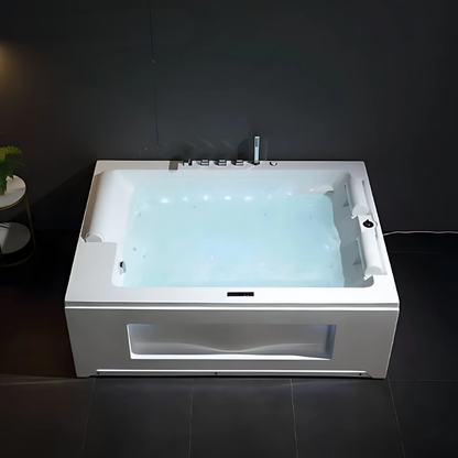 Opbouw Massagebad – Valencia – Glans Wit – 190x142x65 cm