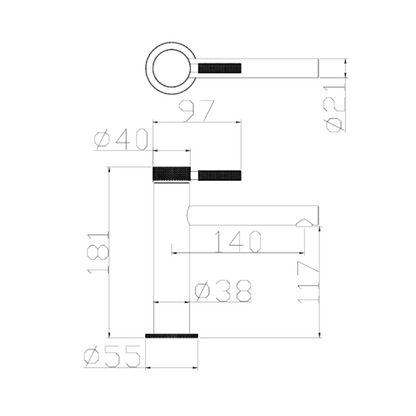 Opbouw wastafelkraan Taylor - Brushed gold