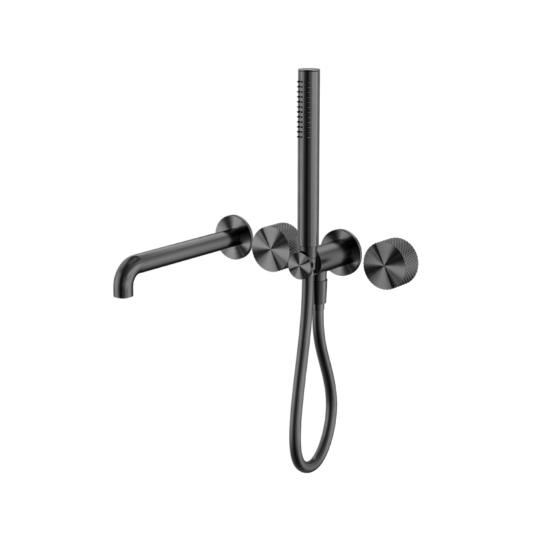 Inbouw badmengkraan Valencia - Staafhanddouche en uitloop - Zonder achterplaat - Graphite