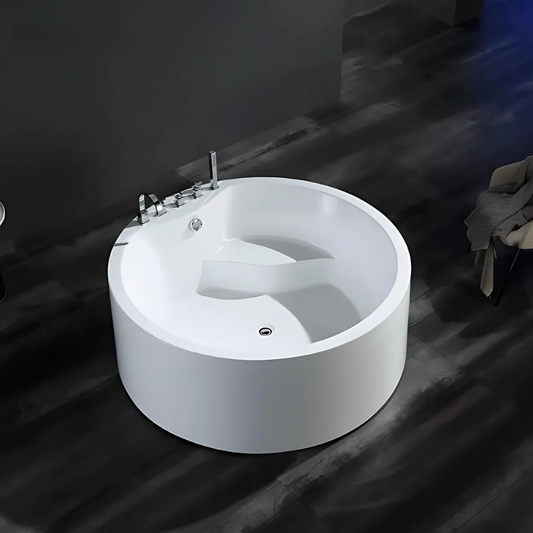 Vrijstaand Rond Massagebad – Amalfi – Glans Wit – 154x154x58 cm