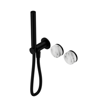 Inbouw douchemengkraan – Sorrento – Arabescato Corchia – Staafhanddouche – Zonder achterplaat – Matte black