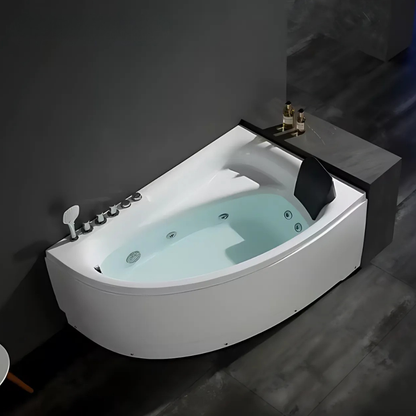 Hoekbad Massagebad – Leonardo – Glans Wit – 150x100x65 cm