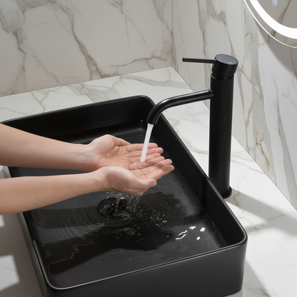 Hoge wastafelkraan Angelica - Matte black - 30,5 × 5,5 × 19 cm