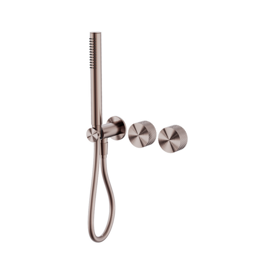 Inbouw douchemengkranen Valencia - Staafhanddouche - Zonder achterplaat - Brushed bronze