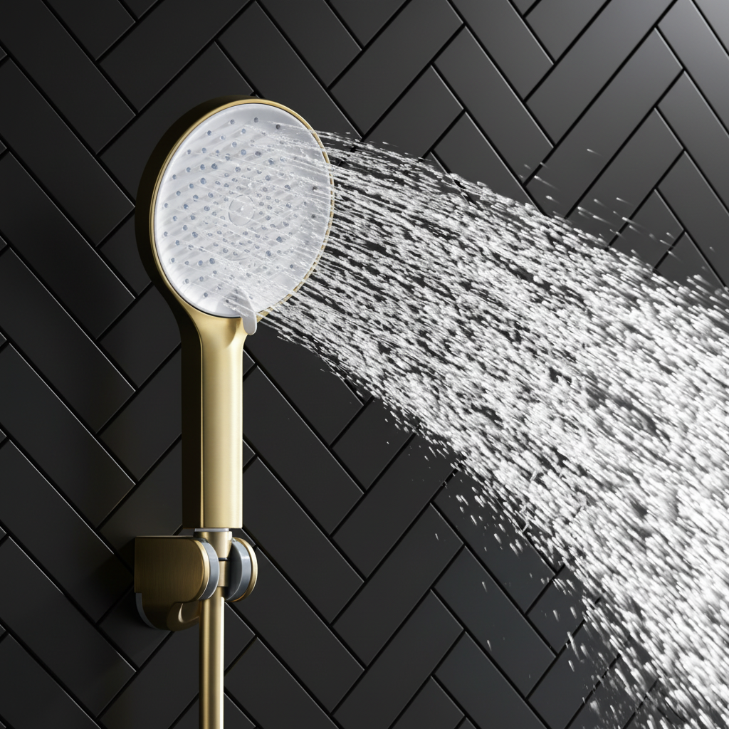 Thermostatisch Douchepaneel Marcelo – Digitale Display - Brushed gold - 182 × 40 × 52 cm