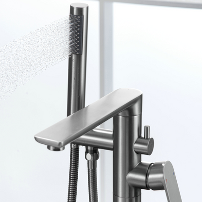 Vrijstaande badkraan Emilia - Gunmetal grey - 88 × 22 × 16 cm