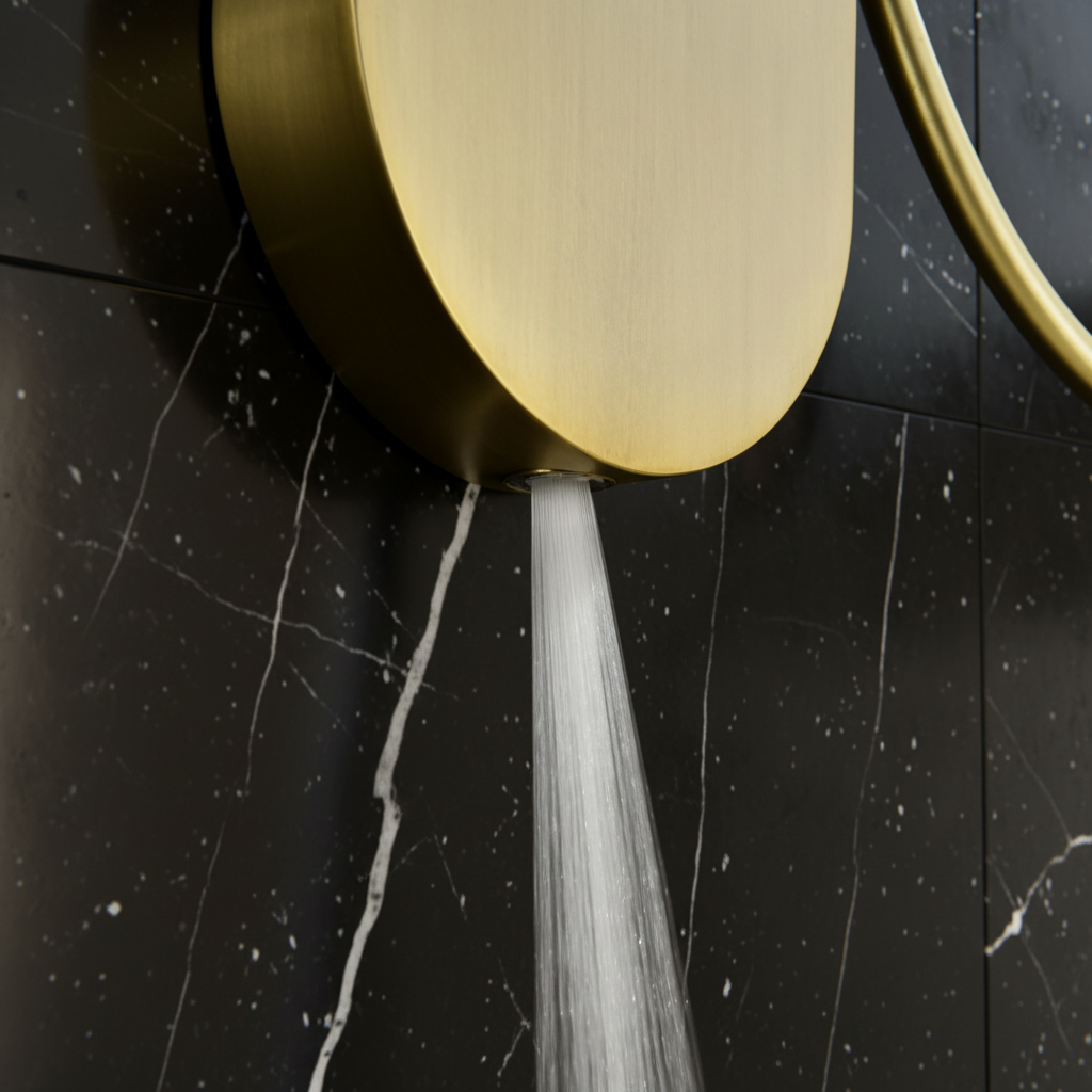 Douchepaneel Elena - LED - Digitaal display - Brushed gold - 145 × 18 × 65 cm