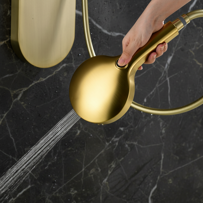 Douchepaneel Elena - LED - Digitaal display - Brushed gold - 145 × 18 × 65 cm