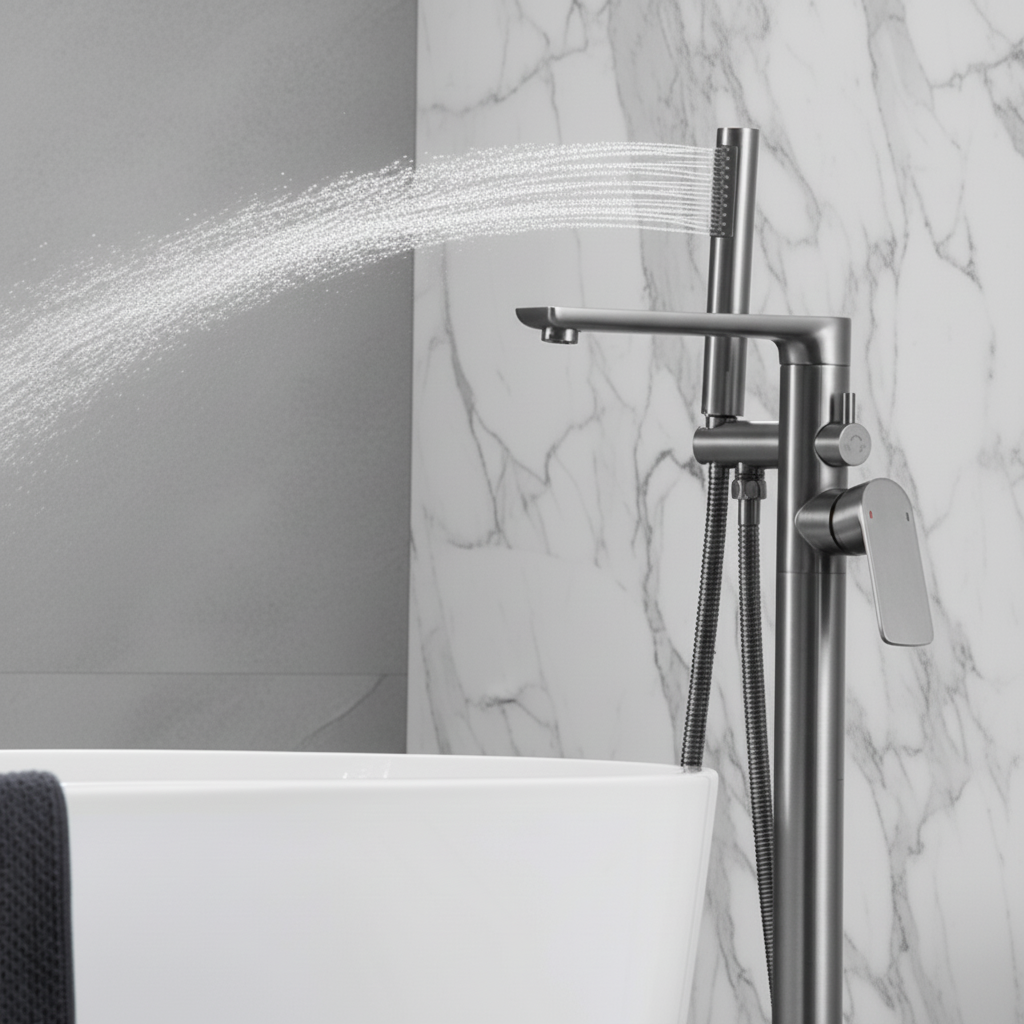 Vrijstaande badkraan Emilia - Gunmetal grey - 88 × 22 × 16 cm