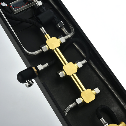 Douchepaneel Elena - LED - Digitaal display - Brushed gold - 145 × 18 × 65 cm